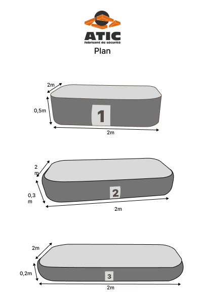 plan podium gonflable atic